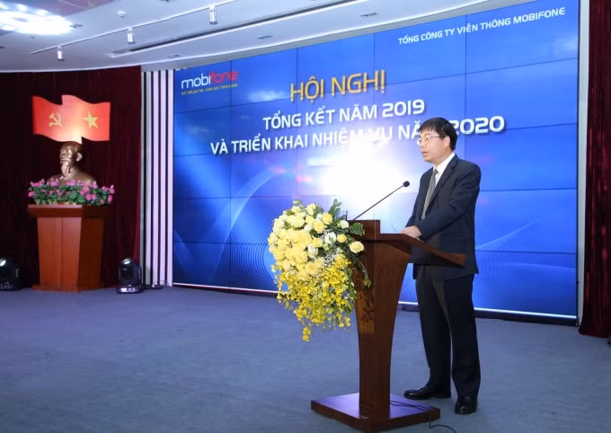 Ông Tô Mạnh Cường, Tổng Giám đốc Mobifone phát biểu tại hội nghị