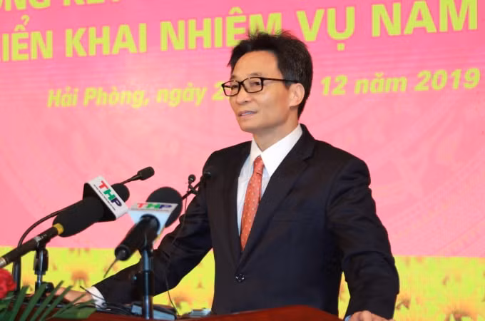 Phó Thủ tướng Chính Phủ Vũ Đức Đam phát biểu tại Hội nghị (Ảnh: Nguyễn Mạnh)