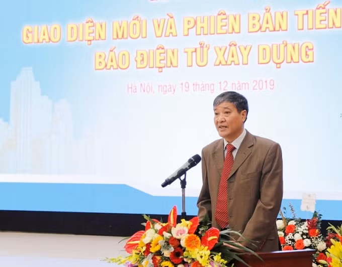 Ông Nguyễn Anh Dũng - Tổng Biên tập Báo Xây dựng phát biểu tại lễ ra mắt.