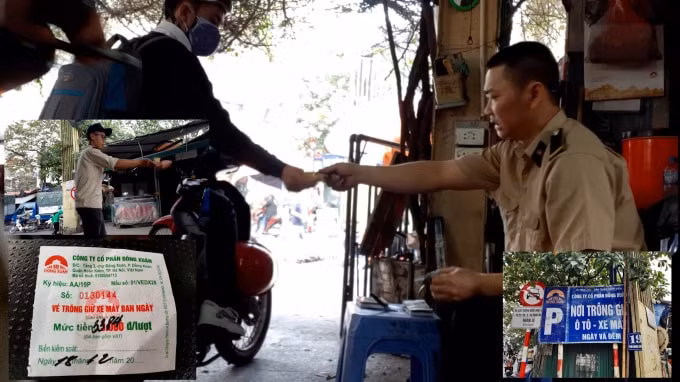 Mặc dù theo quy định tại đây chỉ được phép thu 3000đ/lượt gửi xe máy. Ảnh Hà Long.