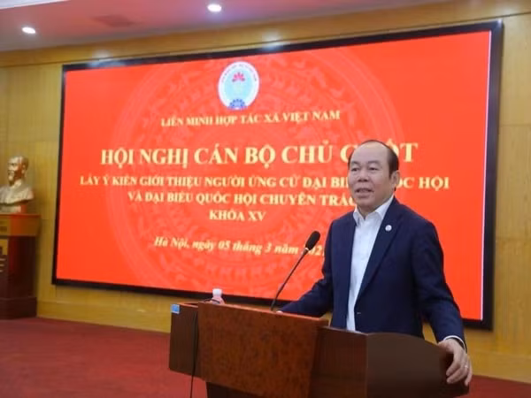 Ông Nguyễn Ngọc Bảo, Bí thư Đảng đoàn, Chủ tịch Liên minh HTX Việt Nam được giới thiệu ứng cử đại biểu Quốc hội khóa XV. Ảnh: PLO