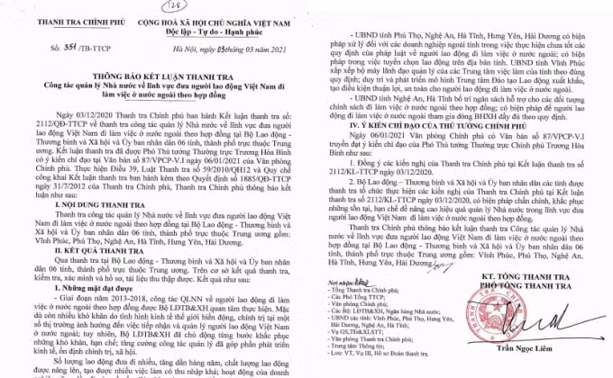 Kết luận thanh tra
