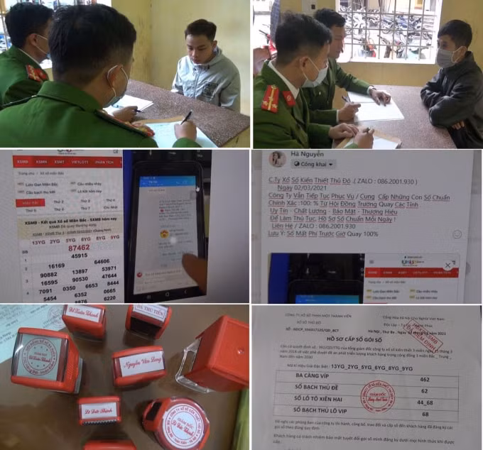 Đối tượng Trần Nhật Duật, Trần Đình Phúc khai nhận tại cơ quan điều tra và con dấu giả, bảng số lô, đề đã được chỉnh sửa, thông tin giả mạo các đối tượng đưa lên mạng