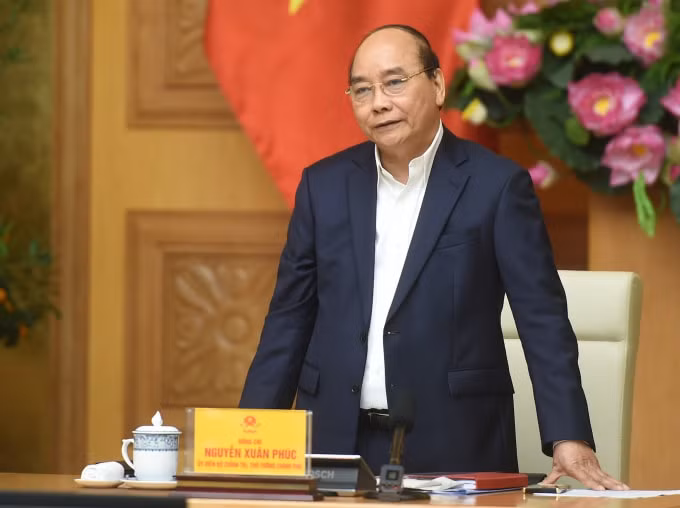 Thủ tướng Chính phủ Nguyễn Xuân Phúc phát biểu tại cuộc họp. (Ảnh VGP)