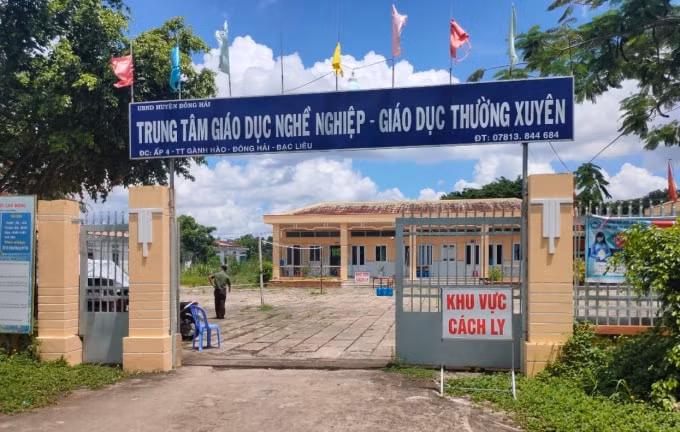 Khu cách ly tập trung phòng dịch Covid-19 của H.Đông Hải, Bạc Liêu. (Ảnh: thanhnien)