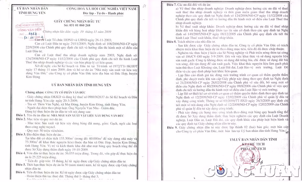 hung yen vi sao cong ty co phan van duc ngang nhien hoat dong du thuc hien trai chu truong dau tu hinh 1