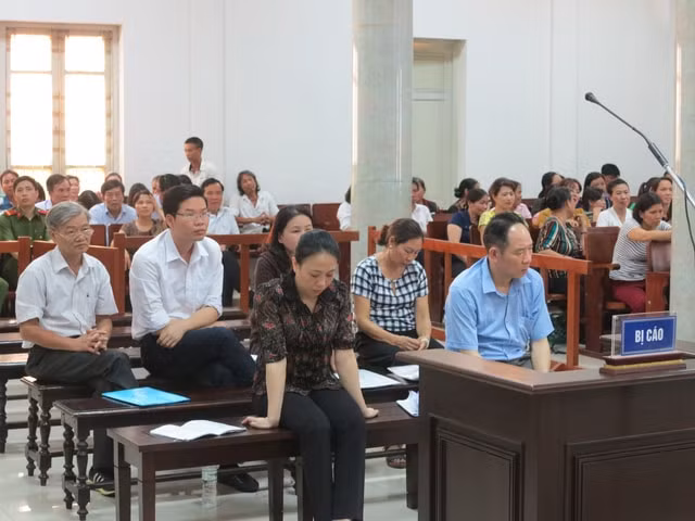 Phiên tòa xét xử sơ thẩm vụ tham nhũng tại Công ty TNHH MTV Đầu tư và phát triển nông nghiệp Hà Nội (HADICO) - ảnh Tuổi trẻ