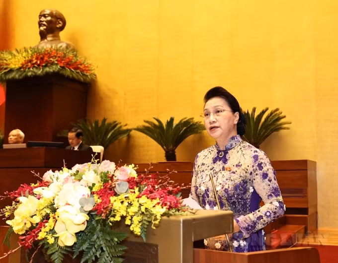 Chủ tịch Quốc hội Nguyễn Thị Kim Ngân đã phát biểu khai mạc Kỳ họp thứ 11 Quốc hội khóa XIV.