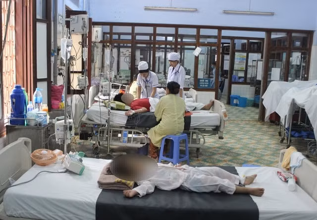 1 ca sốt xuất huyết đang điều trị ở bệnh viện Sản Nhi Phú Yên. Ảnh: TL