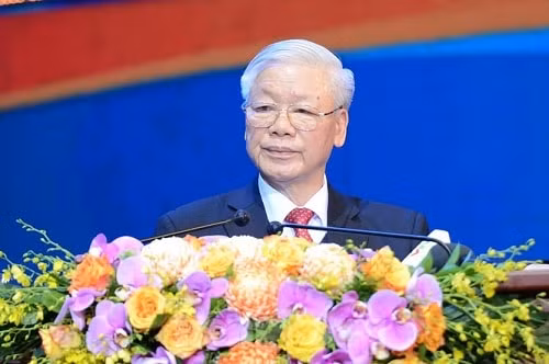 Tổng Bí thư, Chủ tịch nước Nguyễn Phú Trọng phát biểu tại buổi lễ. Ảnh: TPO