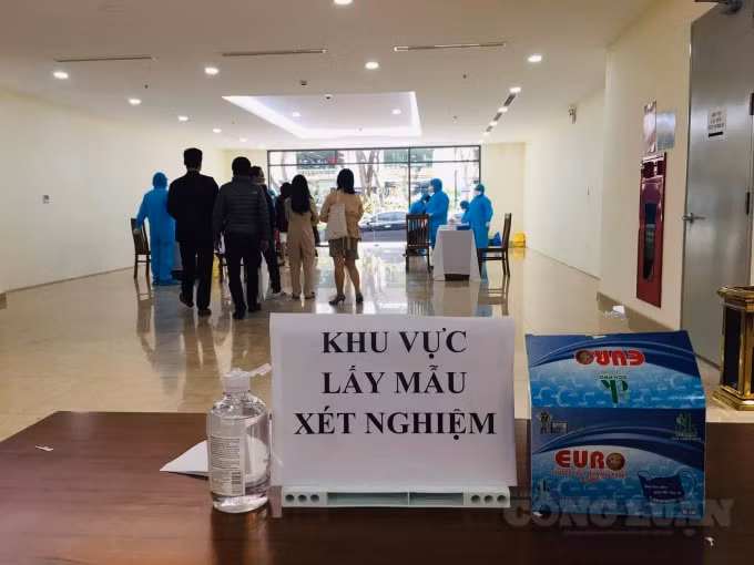 Khu vực lấy mẫu xét nghiệm.