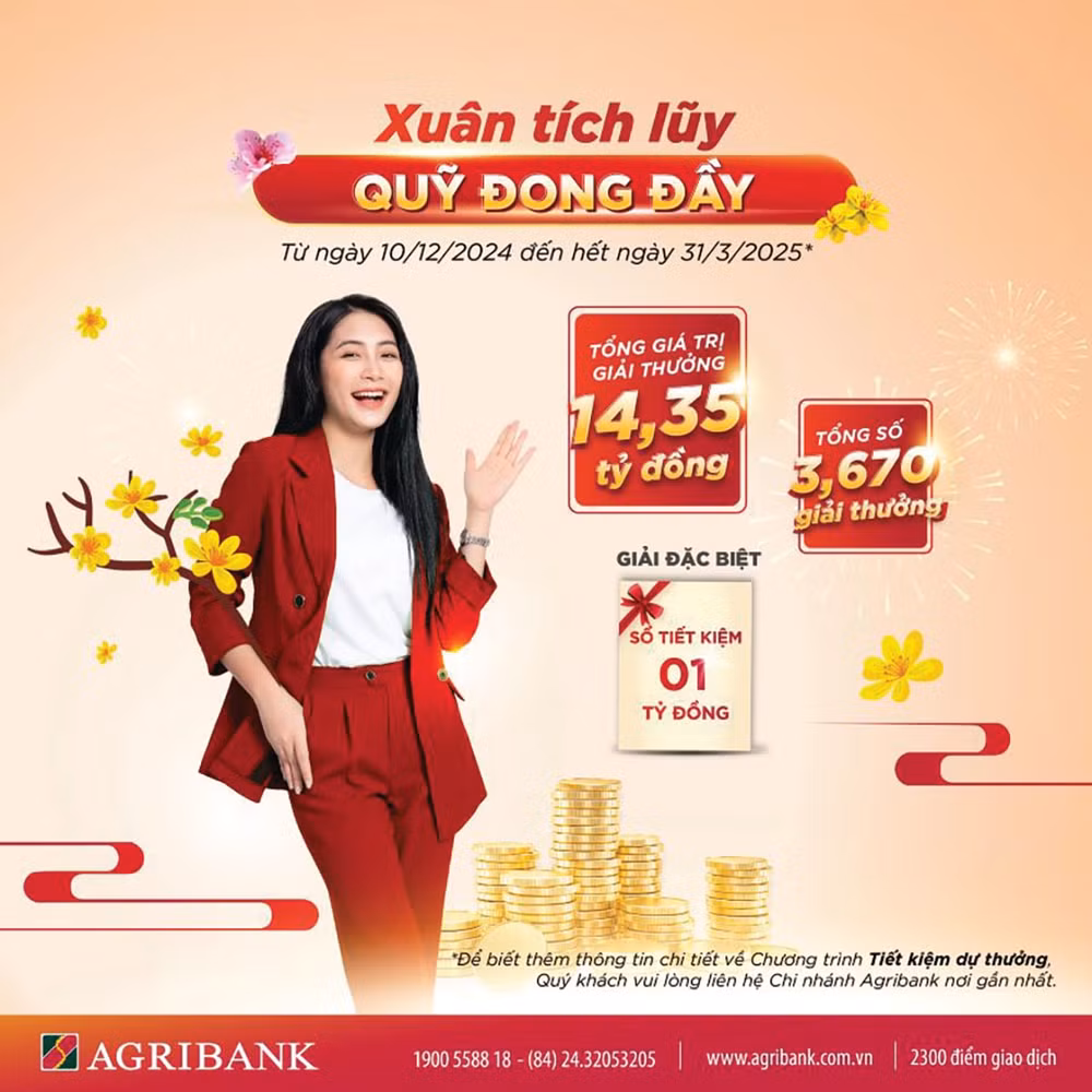 co hoi trung 1 ty dong khi tham gia chuong trinh tiet kiem du thuong xuan tich luy quy dong day cua agribank hinh 1