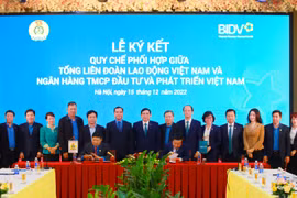 BIDV và Tổng LĐLĐ Việt Nam ký kết Quy chế phối hợp