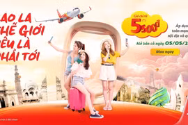 Đặt ngay vé chỉ từ 5.500 đồng và bay khắp muôn nơi cùng Vietjet