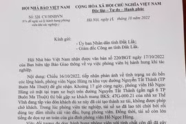 Hội Nhà báo Việt Nam đề nghị khẩn trương điều tra, xử lý thích đáng đối tượng hành hung phóng viên Báo Giao thông