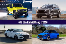 10 ô tô bán ít nhất tháng 1/2026: Camry và Elantra bất ngờ xuất hiện