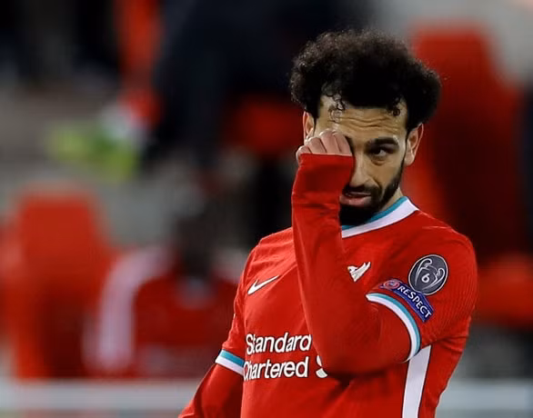 Sự thất vọng của Salah trong trận gặp Real Madrid. Ảnh: REUTERS