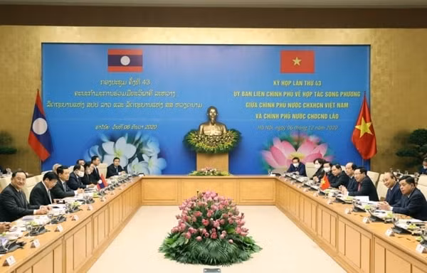 Kỳ họp 43 Ủy ban liên chính phủ Việt Nam-Lào. Ảnh: TTXVN