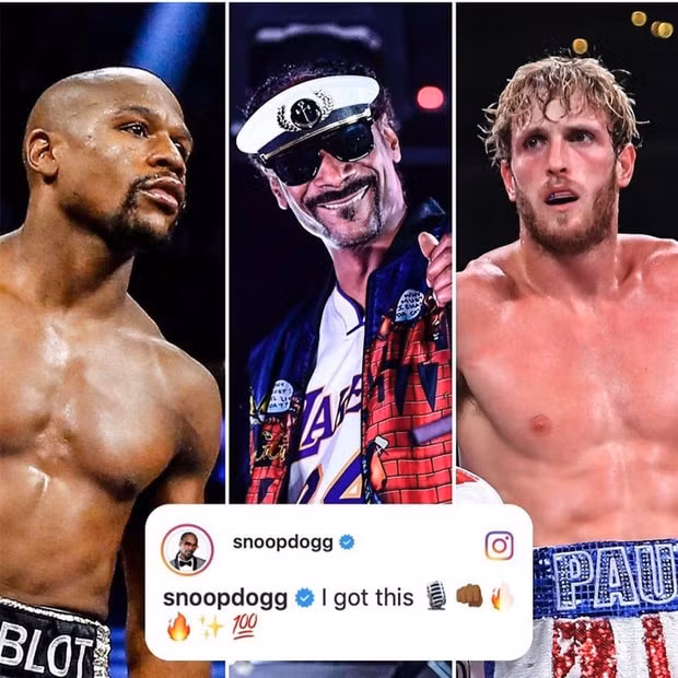 Snoop Dogg muốn được trở thành BLV trận Mayweather và Logan Paul. Ảnh: internet