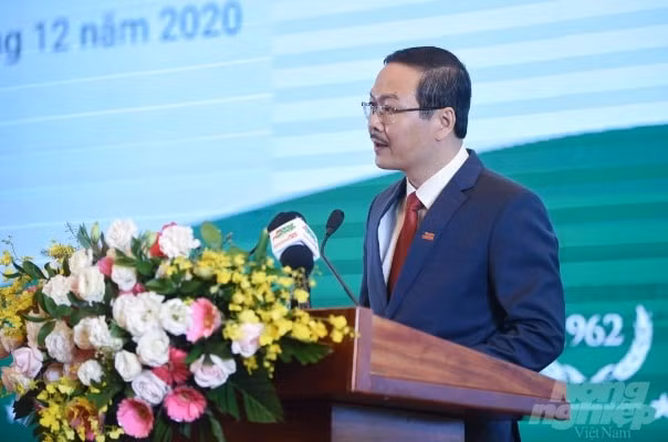 Ông Nguyễn Ngọc Thạch - Bí thư Đảng ủy, Tổng Biên tập Báo Nông nghiệp Việt Nam khẳng định: Dù mang tên gì, trong điều kiện nào, khó khăn hay thuận lợi, các thế hệ cán bộ, phóng viên, biên tập viên, người lao động của Báo luôn ghi nhớ, nỗ lực, cố gắng không ngừng làm theo lời căn dặn của Bác. Ảnh: Đinh Tùng.
