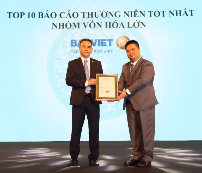 Bảo Việt nhận giải Top 10 báo cáo thường niên.