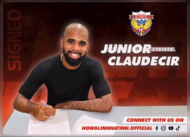 Claudecir gia nhập Hồng Lĩnh Hà Tĩnh ở V.League 2021. Ảnh: bongda24h.vn