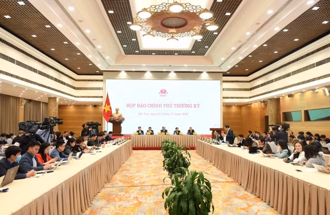 Quang cảnh họp báo.