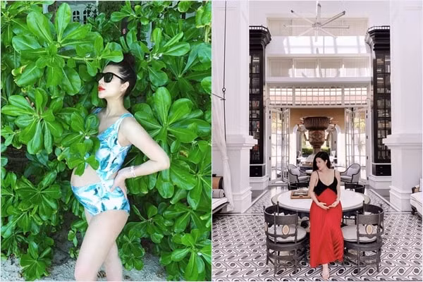Hình ảnh hot girl lúc bầu bí.