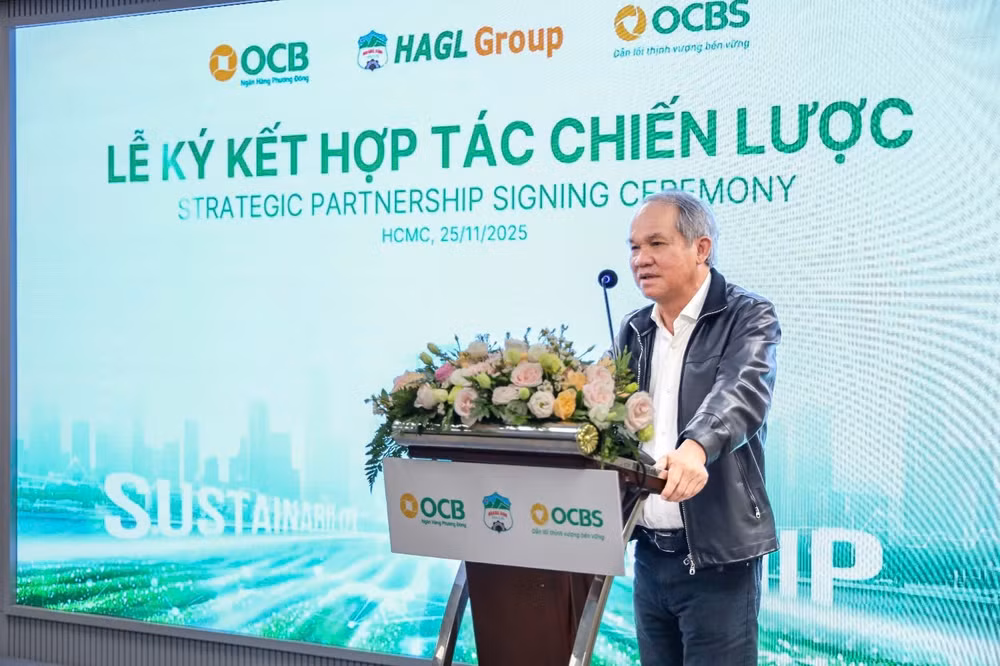 Ông Đoàn Nguyên Đức – Chủ tịch HĐQT HAGL phát biểu tại sự ký kết.
