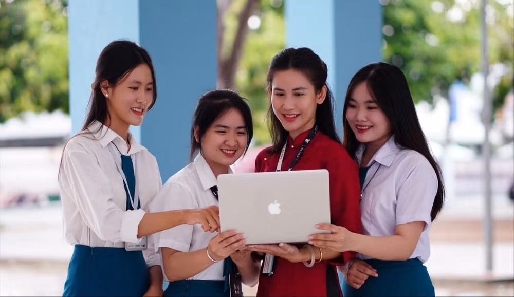 Sinh viên Trường Cao đẳng Kiên Giang. Ảnh: NTC