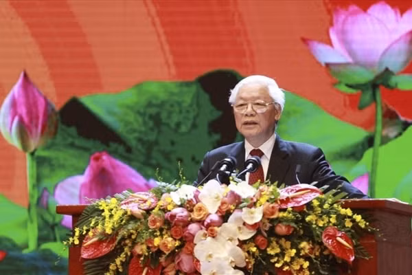 Tổng Bí thư, Chủ tịch nước Nguyễn Phú Trọng phát biểu tại Lễ kỷ niệm