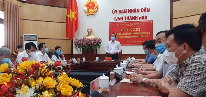 Ông Đỗ Minh Tuấn, Chủ tịch UBND tỉnh Thanh Hoá, kiêm Chủ tịch Uỷ ban Ban bầu cử tỉnh. Ảnh: TĐ
