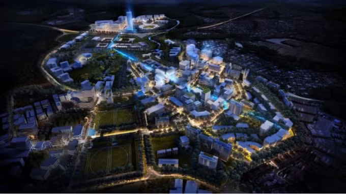 Khung cảnh nhìn từ trên cao của thành phố Greater Springfield gần Brisbane, Úc. Ảnh: Springfield City Group.