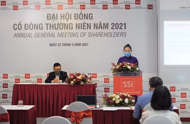 Đại hội đồng cổ đông thường niên 2021 của Công ty chứng khoán SSI tổ chức theo hình thức bán trực tuyến.