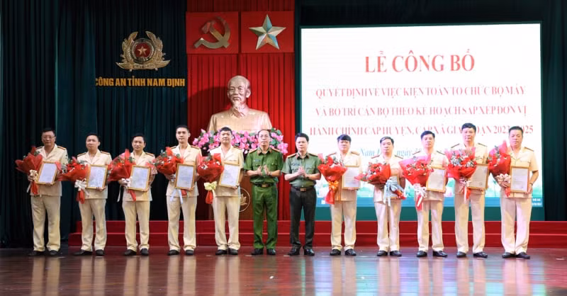 cong an tinh nam dinh kien toan to chuc bo may can bo theo ke hoach sap xep don vi hanh chinh hinh 1