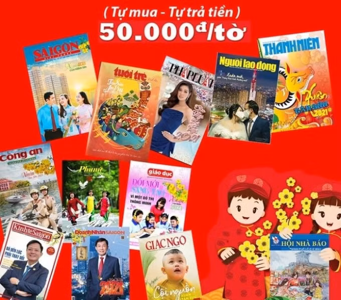 Không có người bán, chỉ có người mua. Tất cả các án phẩm báo xuân gây quỹ sắm quà tết cho người nghèo có đồng giá 50.000 đồng/tờ