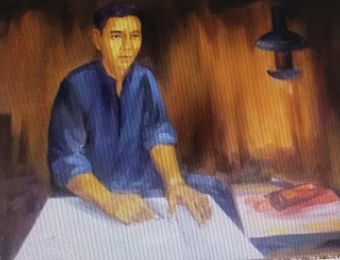 Bức tranh Nhà cách mạng Nguyễn Hữu Tiến do Văn Cao- tác giả bài Quốc ca Việt Nam vẽ.