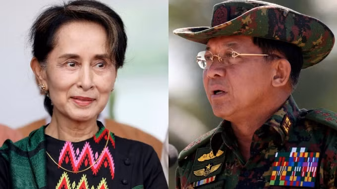 Rạn nứt giữa Cố vấn Nhà nước Myanmar Aung San Suu Kyi, cánh tả và Tổng tư lệnh Min Aung Hlaing dường như trở nên sâu sắc hơn bao giờ hết. Ảnh: Reuters