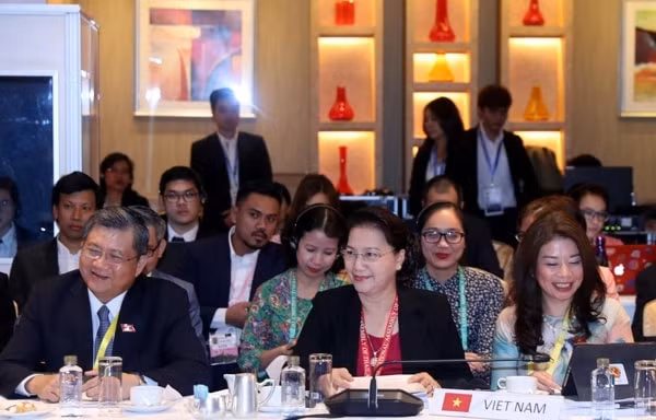 Chủ tịch Quốc hội Nguyễn Thị Kim Ngân cùng đoàn đại biểu Quốc hội Việt Nam tham dự phiên họp Ban Chấp hành AIPA. Ảnh: TTXVN