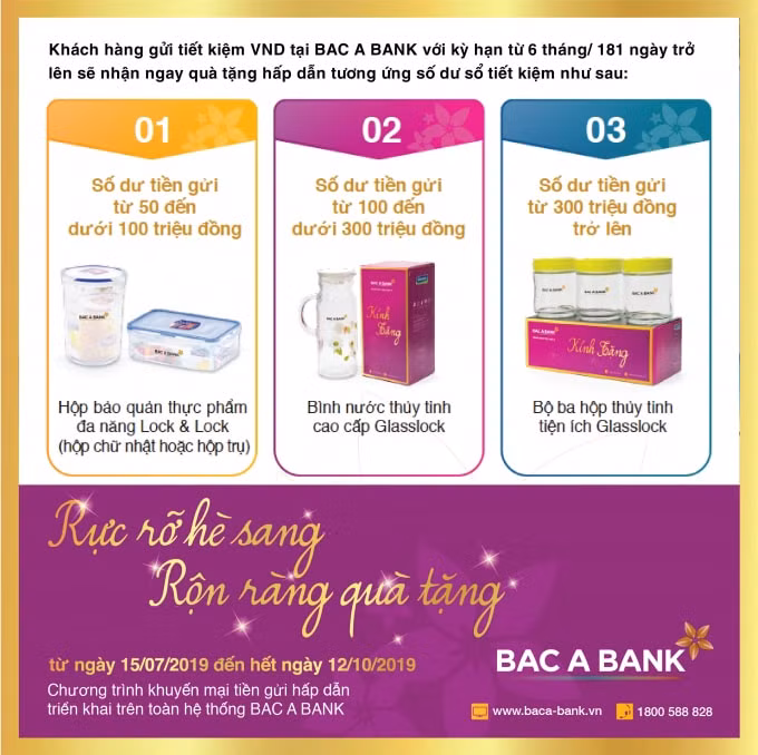 Quà tặng hấp dẫn từ BAC A BANK