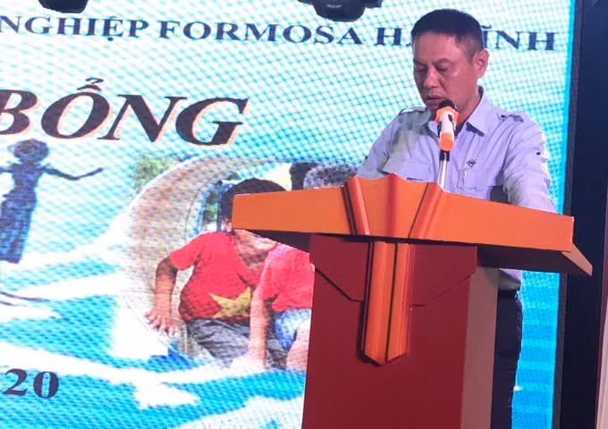 Trưởng Ban quản lý Formosa Hà Tĩnh Ngưu Tuấn Phát phát biểu tại buổi lễ.