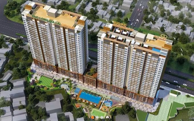 Phối cảnh dự án Trung tâm Thương mại căn hộ cao cấp Dragon Court hay còn gọi là Đức Long Golden Land. Nguồn IT