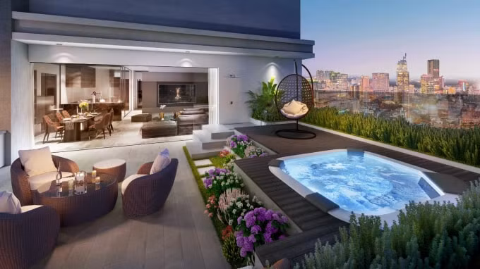 Phối cảnh nội thất Sky Villa tại The Grand Manhattan