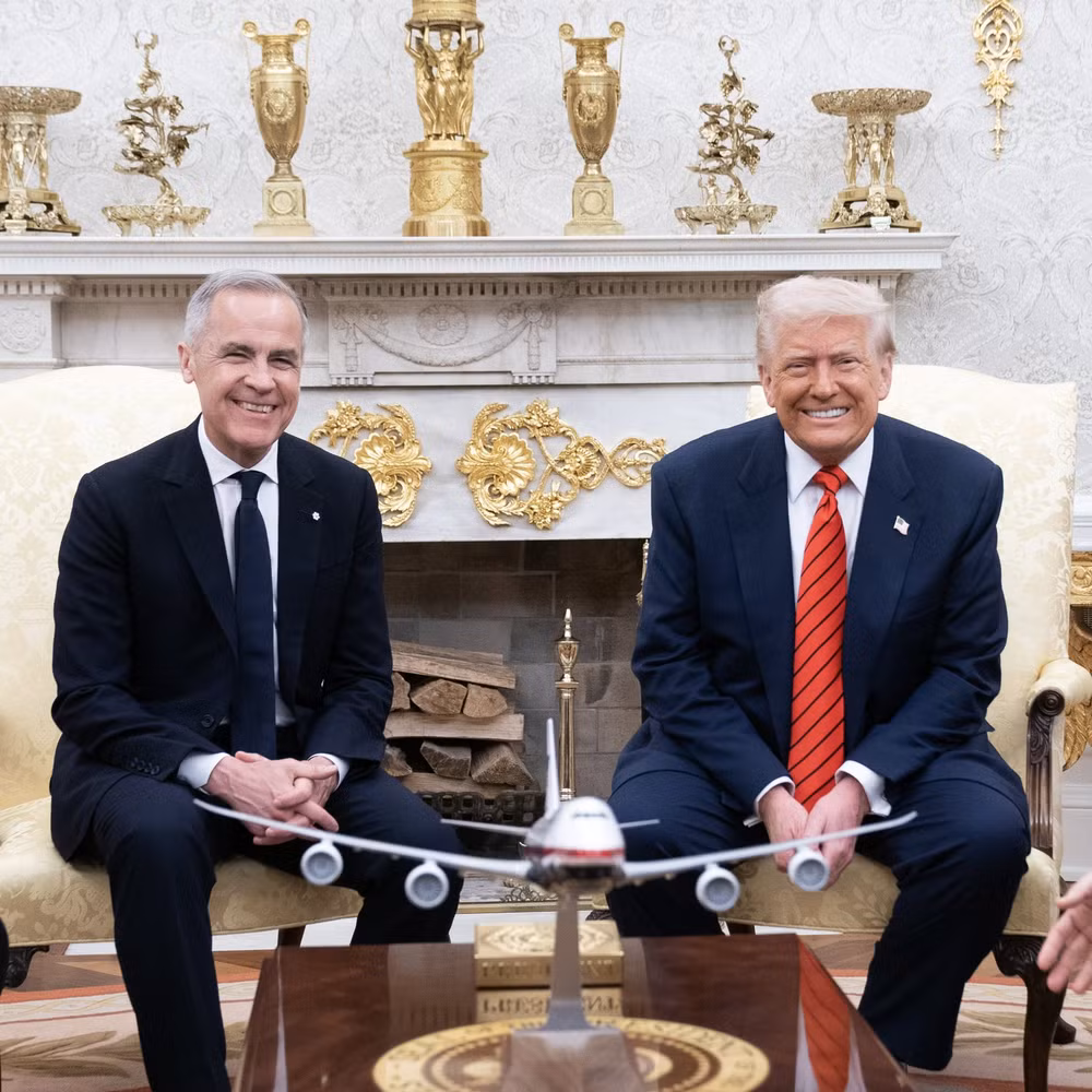 Tổng thống Mỹ Donald Trump trong cuộc họp báo chung với Thủ tướng Canada Mark Carney tại Nhà Trắng vào ngày 6/5. Ảnh: X/MarkJCarney