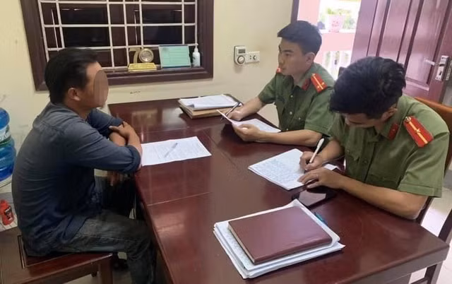 Nguyễn Văn Thái khai nhận tại cơ quan công an. Ảnh: dantri.com.vn