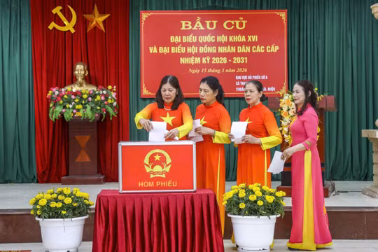 Hà Nội: Không khí ngày bầu cử rộn ràng tại xã Thanh Trì