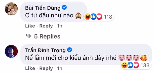 Đình Trọng bình luận khiến fan của cặp đôi thả 