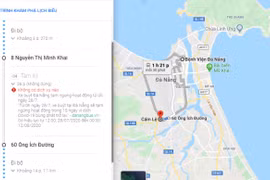 Google Maps đưa ra cảnh báo màu đỏ khi người dùng đến Đà Nẵng