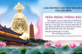Chùa Bái Đính đón xá lợi Đức Phật vào sáng ngày 21/5/2025