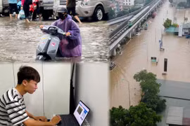 Hà Nội: Người chủ động ở nhà, người mắc kẹt ngoài đường sau trận mưa lớn gây ngập nặng